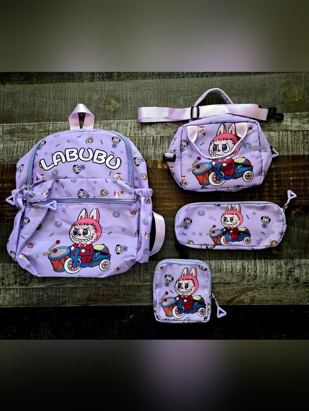 Back to School! 4 pc Cartoon Monster Backpack Set ~ High Quality Super Cute BNWT